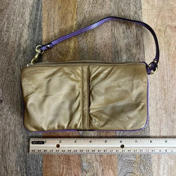 Gold Coach Wallet Clutch - Picture 2 of 4